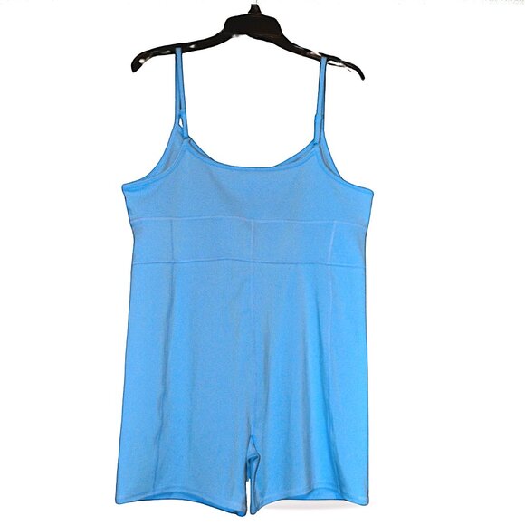 SO Sporty Seamed Unitard Strap Workout One Piece Sleeveless Short Romper XL - Picture 3 of 12